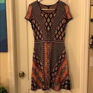 Geometric Cap Sleeve Dress